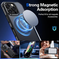 AMILIFECASES Magnetic for iPhone 16 Pro Case, [1X 9H Screen Protector] [Anti-Fingerprint] [Anti-Scratch], Translucent Matte Back Slim Shockproof Case for iPhone 16 Pro 6.3inches - Black