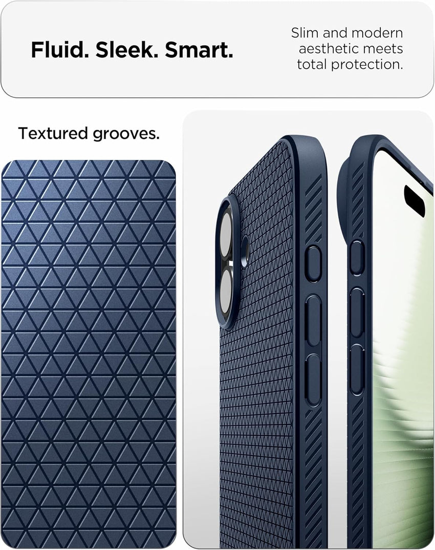Spigen Liquid Air Case Compatible with iPhone 17 (2025) [Military-Grade Drop Protection] - Navy Blue