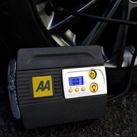 AA 12V Digital Tyre Inflator AA5502 - For Cars Other Vehicles Inflatables Bicycles - Shows PSI BAR KPA 3-100 PSI - Includes Adaptors, Black