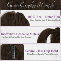 Ponytail Hairpiece 20cm Claw Clip Flexible Wires â Dark Brown
