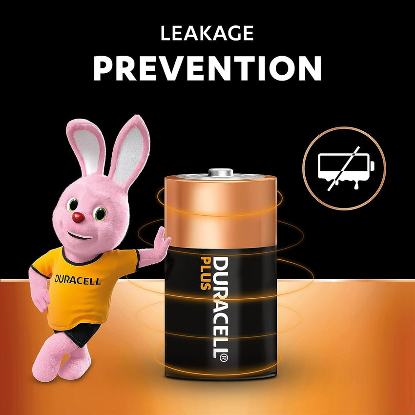 Duracell Plus D Batteries (4 Pack) - Alkaline 1.5V - 100% Life Guaranteed - Reliability For Everyday Devices - 0% Plastic Packaging - 10-Year Storage - LR20 MN1300