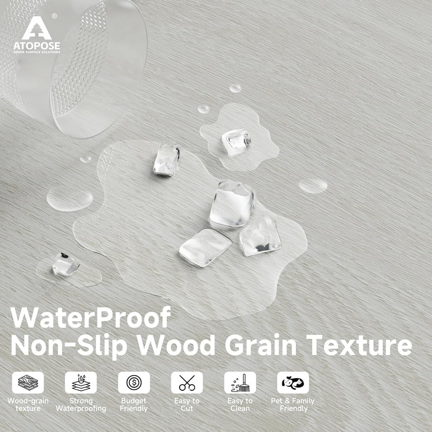 Vinyl Self-Adhesive Wood Look Flooring Waterproof Easy Clean Ã¢ÂÂ White Wash Maple 36 Planks