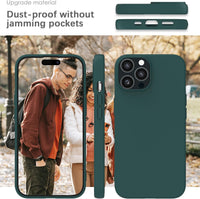 YATWIN Silicone Case for iPhone 12 Pro Max, Soft-Touch, Shockproof, DustProof, Antiskid Full Body Armour Phone Cover for Apple iPhone 12 Pro Max - Dark Green