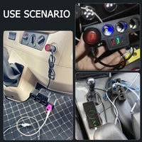 120W 7 in 1 Car Cigarette Lighter USB Charger, Multi Socket Car Charger Splitter Adapter with 4 Sockets and 3 USB Ports QC 3.0 USB 3.1 PD 3.1, Multi Device Fast Charging for 12V 24V Vehicles, Phones