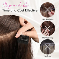 REECHO Clip in Hair Extensions, 5PCS Ash Blonde Hair Extensions 24" Thick Long Loose Waves hair extensions HE002 Invisible Lace Weft Natural Soft Hairpieces for Women Â¨C Ash Blonde with Highlights