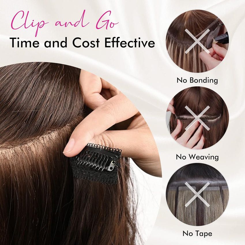 REECHO Clip in Hair Extensions, 5PCS Ash Blonde Hair Extensions 24" Thick Long Loose Waves hair extensions HE002 Invisible Lace Weft Natural Soft Hairpieces for Women Â¨C Ash Blonde with Highlights