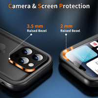 Cozycase for iPhone 13 Pro Max Waterproof Shockproof Case with Screen/Camera Protector - Unbreakable/Heavy Duty/Front and Back Coverã360 Full Body ProtectiveãUnderwater Dustproof Antishock Hard Bumper