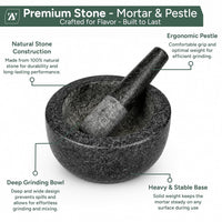 Mortar bowl only Solid Natural Stone Durable Kitchen ONLY MORTAR BOWL NOT PESTLE Natural Stone
