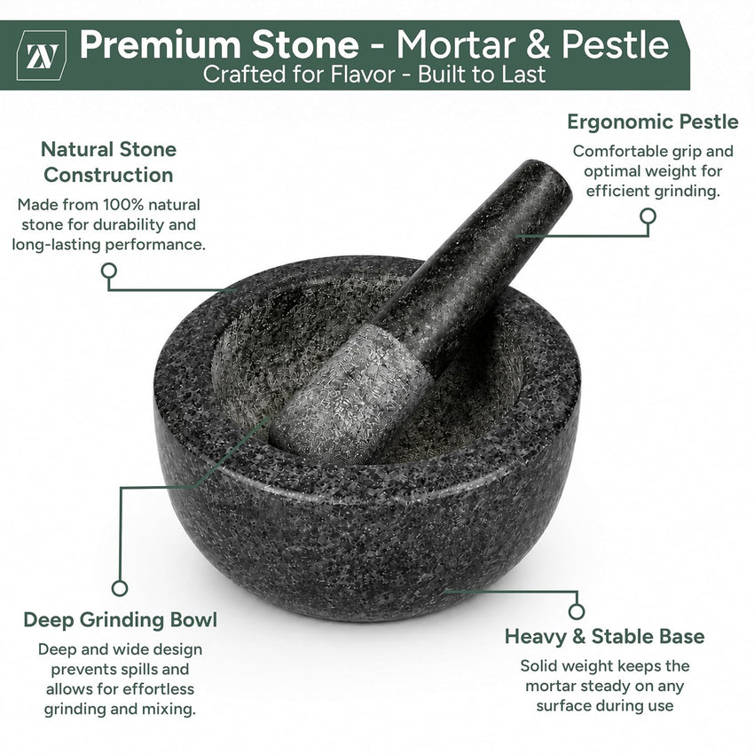Mortar bowl only Solid Natural Stone Durable Kitchen ONLY MORTAR BOWL NOT PESTLE Natural Stone