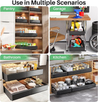 Pull-Out Cabinet Organiser 2-Pack Extendable Slide-Out Drawers Nano Tape or Screws â 43D x 30-50W x 5.8H cm