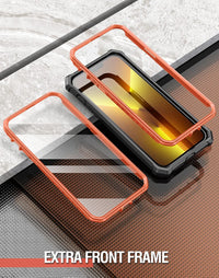 Poetic Guardian Series Case Compatible with iPhone 13 Pro 6.1 inch, Full-Body Hybrid Reinforced Shockproof Protective Rugged Clear Bumper Cover Case with Built-in Screen Protector, Black/Clear