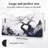 Yimomoyi Non Slip Mouse Pad, 80 x 30cm Mouse Mat Extended, Gaming Mousepad Waterproof, Desk Mat with Rubber Base, Desk Pad Laptop for Office and Home (01- Plum Mouse Pad)