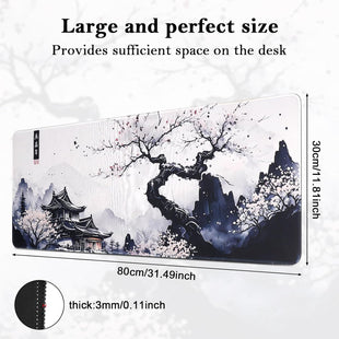 Yimomoyi Non Slip Mouse Pad, 80 x 30cm Mouse Mat Extended, Gaming Mousepad Waterproof, Desk Mat with Rubber Base, Desk Pad Laptop for Office and Home (01- Plum Mouse Pad)