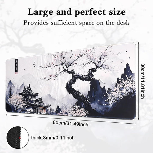 Yimomoyi Non Slip Mouse Pad, 80 x 30cm Mouse Mat Extended, Gaming Mousepad Waterproof, Desk Mat with Rubber Base, Desk Pad Laptop for Office and Home (01- Plum Mouse Pad)