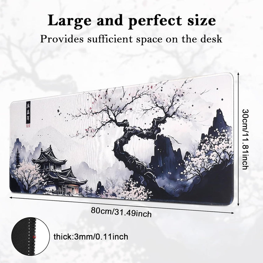 Yimomoyi Non Slip Mouse Pad, 80 x 30cm Mouse Mat Extended, Gaming Mousepad Waterproof, Desk Mat with Rubber Base, Desk Pad Laptop for Office and Home (01- Plum Mouse Pad)