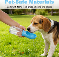 Dog Water Bottle Portable Leak-Proof with Feeder â Blue 550ml