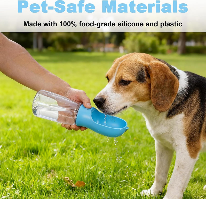 Dog Water Bottle Portable Leak-Proof with Feeder â Blue 550ml