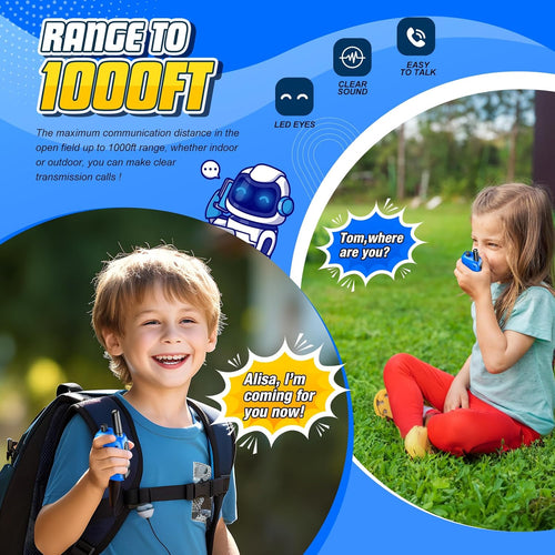 Grriopi Walkie Talkies for Kids, INCL Batteries Old Boy Gifts for 3-12 Year Olds Boys Toys Age 4-10 Walkie Talkies Kids Age 3 4 5 6 Walky Talky Sensory Outdoor Toddler Toys Blue Green