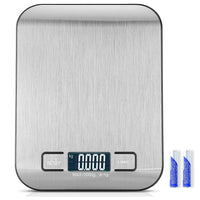 Digital Kitchen Scales 11 lb Backlit LCD Tare Touch Buttons 5 units duracell batteries