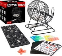 Bingo Game Set Metal Drum 75 Balls 150 Chips & 500 Cards Ã¢ÂÂ Black