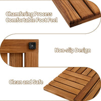 Teak Wood Bath Mat Large Non-Slip Sturdy Shower Mat ÃÂ¢ÃÂÃÂ Brown