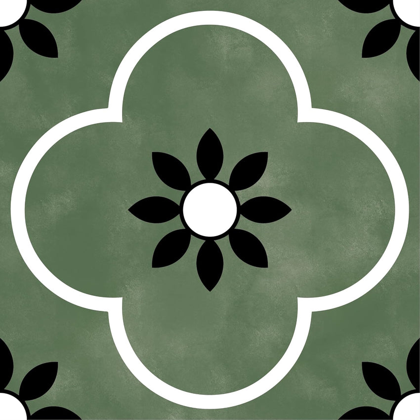 Alwayspon 20 Pcs Retro Green Floor Stickers â 20cm x 8inch