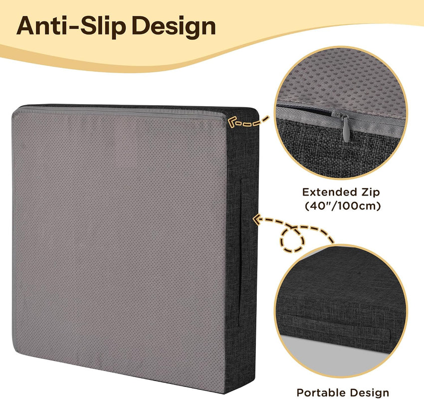 Recliner Cushion Non-Slip Padded Support Black 50x50x10cm