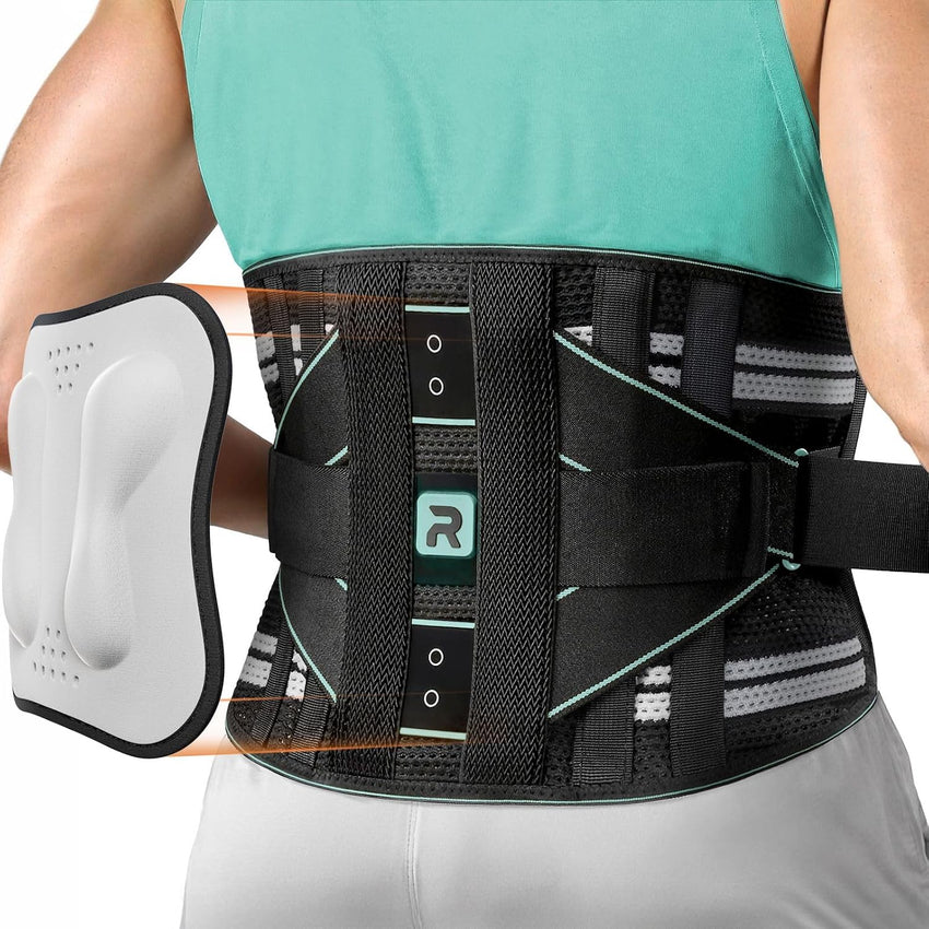 Lumbar Support Belt 8-Point 3D Pad Breathable Back Brace â Blue XXL