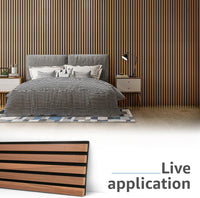 Art3d Acoustic Panel 3D Fluted Sound Absorbing Wall and Ceiling Panel â Walnut