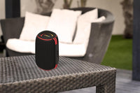 groov e Wave Glow Wireless Speaker - 10W Portable Travel Speaker with LED Lights, 8 Hours Audio Playback, Rechargeable Battery, Bluetooth Connectivity - Black