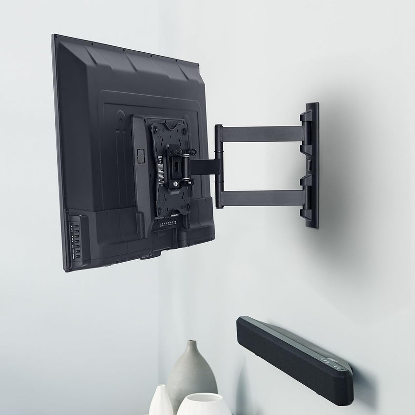 Amazon Basics TV Wall Bracket READ DESC 26-55 inch(66cm-140cm) TVs, Swivels Tilts TV Wall Mount for Flat & Curved TV, VESA 100x100mm to 400x400mm, holds up to 36kg, Black