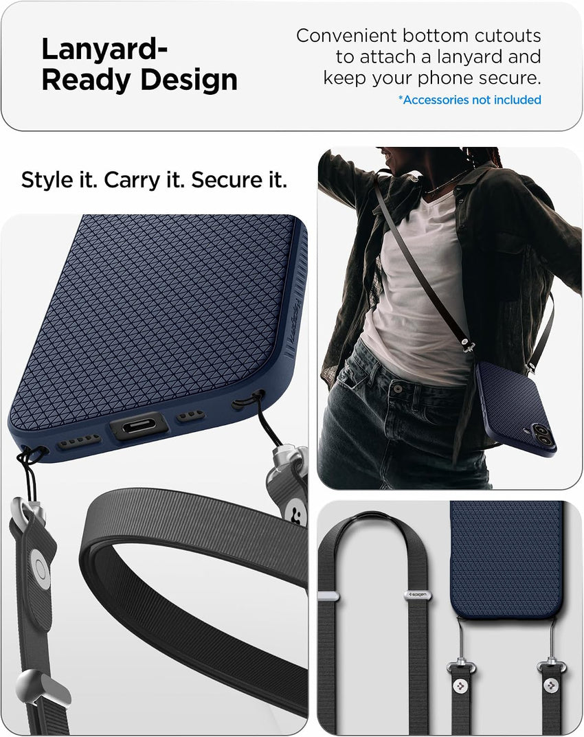 Spigen Liquid Air Case Compatible with iPhone 17 (2025) [Military-Grade Drop Protection] - Navy Blue