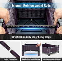 Raised Garden Bed with Reinforcement Rods Elevated Planter Box with Drainage 120 x 40 x 50 cm â Purple Double Layer
