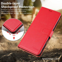 STAWLKA Case for Samsung Galaxy S10, Premium PU Leather Flip Magnetic Buckle Wallet Case Kickstand Blocking RFID Shockproof Protective Phone Cover for Samsung Galaxy S10 - Red