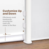 HollyHOME Retractable Stair Gate 300cm Extra Wide One-Hand Operation Baby Gate Safety Gate for Baby and Pets Indoor & Outdoor,White