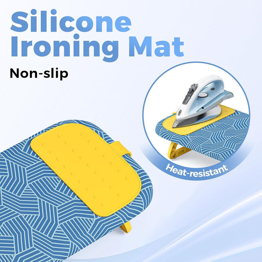 KINGRACK Tabletop Ironing Board Mini Foldable with Iron Holder 12x32, Blue