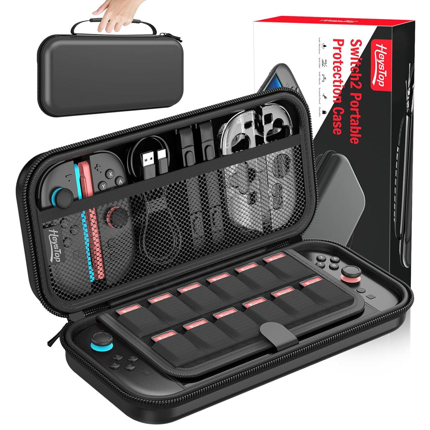 HEYSTOP Case for Nintendo Switch 2 Console Accessories 2025 Latest Model Carrying Case Protective Hard Portable Travel Case Shell Pouch for Nintendo Switch 2 with Soft Interior & Mesh Pocket