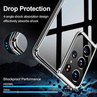 HOOMIL Case for Samsung Galaxy S21 Ultra 5G, Non-Yellowing, Drop Protection, Anti-Scratch Transparent Hard Back Phone Cover - Black