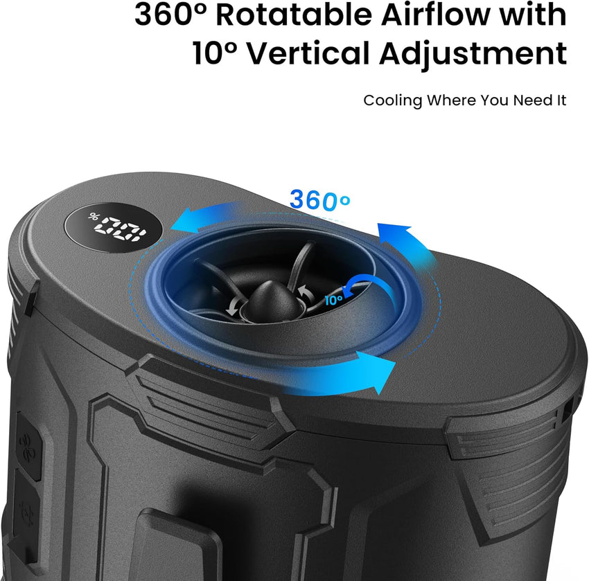Portable Waist Fan Clip-On 4-in-1 360Â° Rotatable Airflow Rechargeable Personal Fan