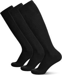 FRIUSATE 3 Pairs Football Socks for Men, Black Soccer Socks Long Sports Socks for Adult Rugby Hockey Running Gym Workouts (38-44)