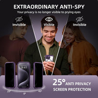 TIESZEN for iPhone 15 Pro Max Case, Compatible with MagSafe, Built-in Privacy Screen Protector and Camera Protection, Anti Spy Full Body Dustproof Shockproof Hard Phone Case 6.7", Purple