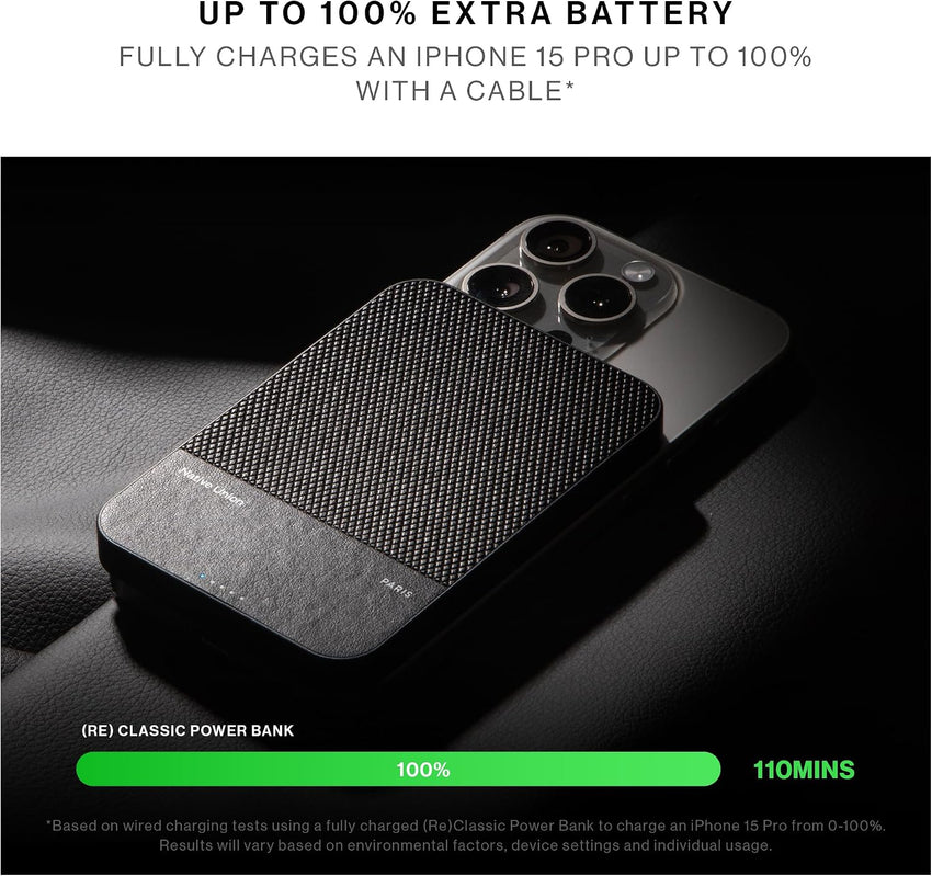 Native Union Power Bank, Magnetic, Qi2 MagSafe Compatible, 5000mAh Black