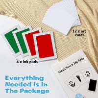 Baby Handprint & Footprint Kit XL 2 Clean-Touch Ink Pads + 6 Imprint Cards Safe Keepsake â Green & Red