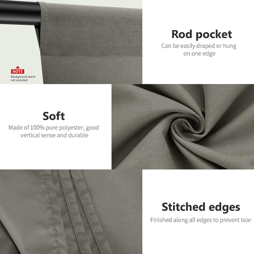 Neewer(R) 1.8 x 2.8M/ 6 x9ft Photo Studio 100% Pure Muslin Collapsible Backdrop Background for Photography, Video and Televison (Background Only)- Grey