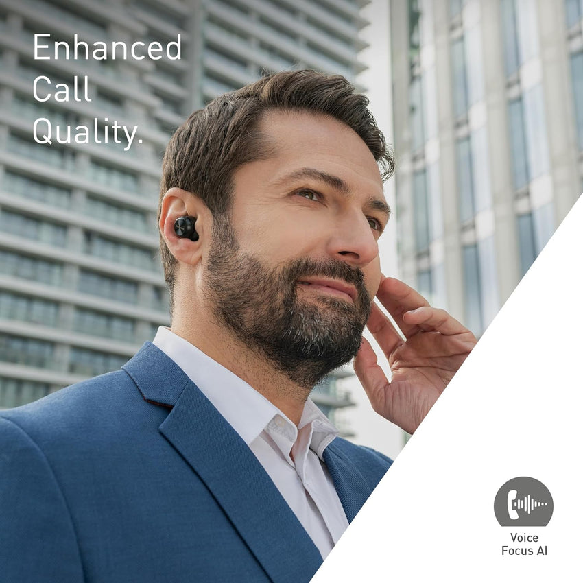 Technics EAH-AZ100E-K Wireless Earbuds with Noise Cancelling, Multipoint Bluetooth, Voice Focus AI, Comfortable In-Ear Headphones, Black