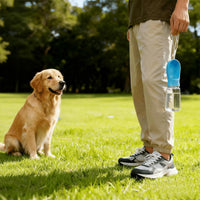 Dog Water Bottle Portable Leak-Proof with Feeder â Blue 550ml