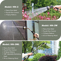 RESTMO Watering Lance Heavy Duty, Metal Spray Lance 10 Spray Patterns, 42cm Long Garden & Lawn Sprayer Gun with Thumb Flow Control, Perfect Hose Wand to Water Hanging Baskets and Shrubs