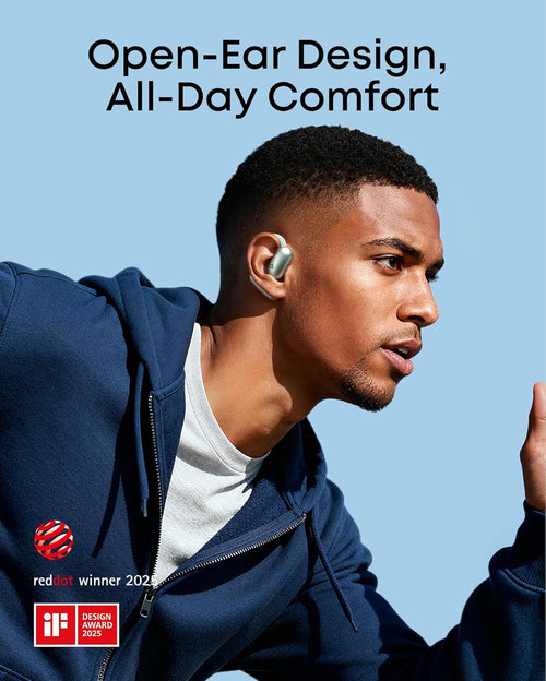 soundcore AeroFit 2 by Anker, Open-Ear Headphones, Adjustable Ear Hooks, Secure Fit, Instant AI Translation, Rich Bass, Hi-Res, 42H Playtime, Bluetooth 5.4, IP55, AI Clear Calls, Wireless Charging
