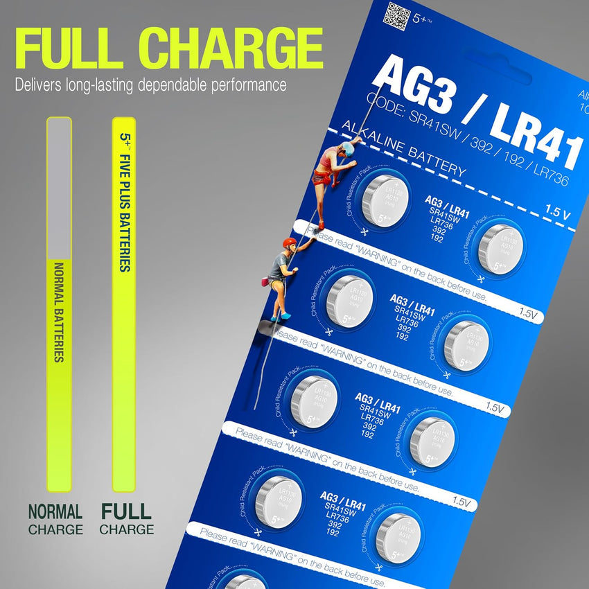 Starcell 16 PCS LR41 AG3 392 192 SR41SW Battery 1.5V Button Coin Cell Batteries