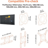 Amazon Basics Full-Motion TV Wall Mount For 12-Inch to 40-Inch, 30.5 - 101.6 cm TVs and VESA 200 x 200, Black